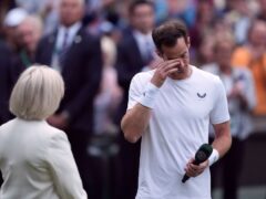 Andy Murray struggles to hold back the tears (Jordan Pettitt/PA)