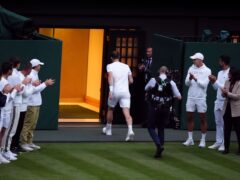Andy Murray leaves Centre Court (John Walton/PA)