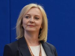 Former prime minister Liz Truss has lost her Norfolk South West seat to Labour at Alive Lynnsport in King’s Lynn, Norfolk, during the count in the 2024 General Election (Jacob King/PA)