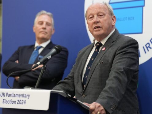 Jim Allister of the TUV is Elected in the North Antrim Constituency (Niall Carson/PA)