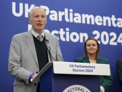 Gregory Campbell of the DUP was re-elected in East Londonderry at Meadowbank Sports Arena (PA)