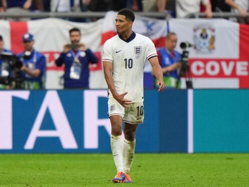 Jude Bellingham has been fined but not banned for his gesture after scoring against Slovakia (Bradley Collyer/PA)