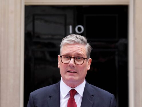 Newly elected Prime Minister Sir Keir Starmer gives a speech at his official London residence at No 10 Downing Street (James Manning/PA)