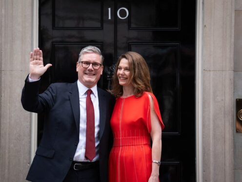 Newly elected Prime Minister Sir Keir Starmer and his wife Victoria Starmer at his official London residence at No 10 Downing Street for the first time after the Labour party won a landslide victory at the 2024 General Election. Picture date: Friday July 5, 2024.