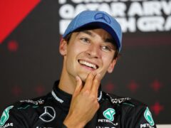 Mercedes’ George Russell after qualifying on pole for the British Grand Prix (David Davies/PA)