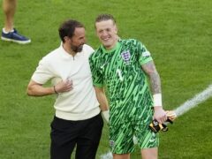 Gareth Southgate, left, and Jordan Pickford have helped to turn around England’s penalty shoot-out record (Nick Potts/PA)