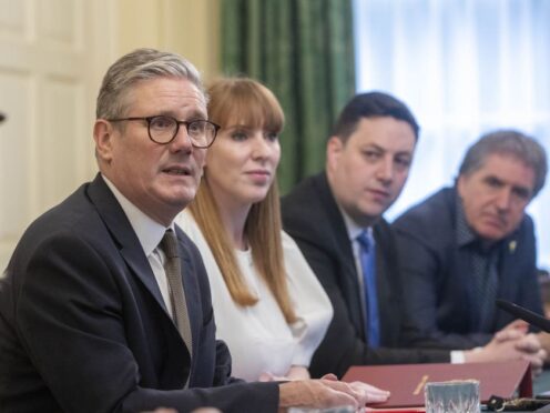 Prime Minister Sir Keir Starmer and Deputy Prime Minister Angela Rayner during a meeting with English regional mayors Ben Houchen, Mayor of the Tees Valley, and Steve Rotheram, (right) Mayor of the Liverpool City Region, at No 10 Downing Street in Westminster, central London (Ian Vogler/Daily Mirror/PA)