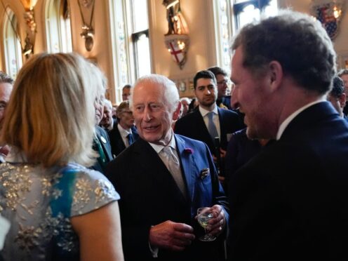 The King during a reception for recipients of The King’s Award for Enterprise, at Windsor Castle, Berkshire (Andrew Matthews/PA)