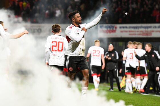 Aberdeen's Luis Lopes celebrates