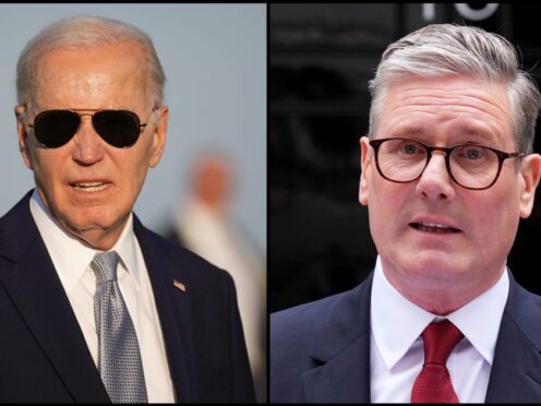 Joe Biden has said he is looking forward to working with Prime Minister Sir Keir Starmer ((James Manning/Christopher Furlong/PA)