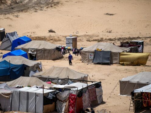 Palestinians have been displaced by the Israeli bombardment of the Gaza Strip (Abdel Kareem Hana/AP)