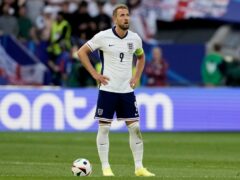 England’s Harry Kane had to watch the shoot-out against Switzerland (Thanassis Stavrakis/AP)