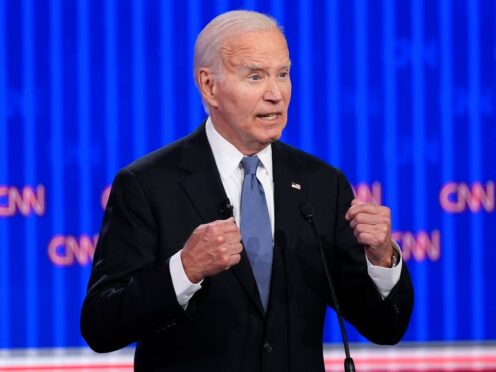 President Joe Biden speaks during the presidential debate (AP Photo/Gerald Herbert)