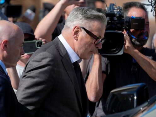 Actor Alec Baldwin leaves court after jury selection in his involuntary manslaughter trial (Ross D Franklin/AP)