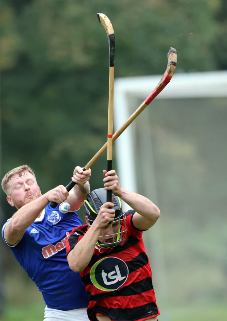 Rupert Williams of Kyles and David Cameron of Lochside Rovers battle it out in the Bullough Cup Final. Photograph: Kevin McGlynn.