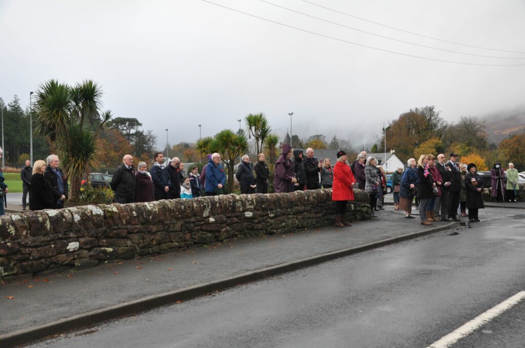 A large crowd of around 50 people attended the service in Brodick.