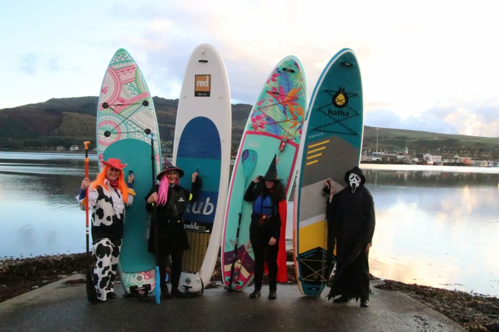 Members of Kintyre SUP Club sported various creepy costumes. 