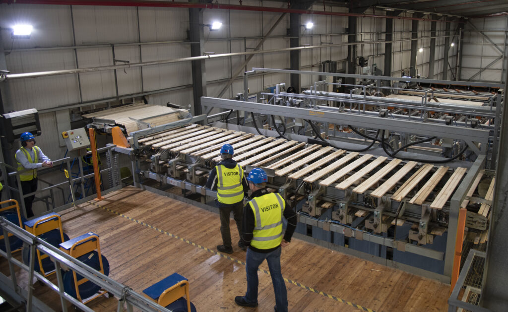 Nearing the end of the production line, finished products are sent for and further processing and then to be stored.  Photograph: Iain Ferguson, alba.photos

NO F48 BSW Visit 11