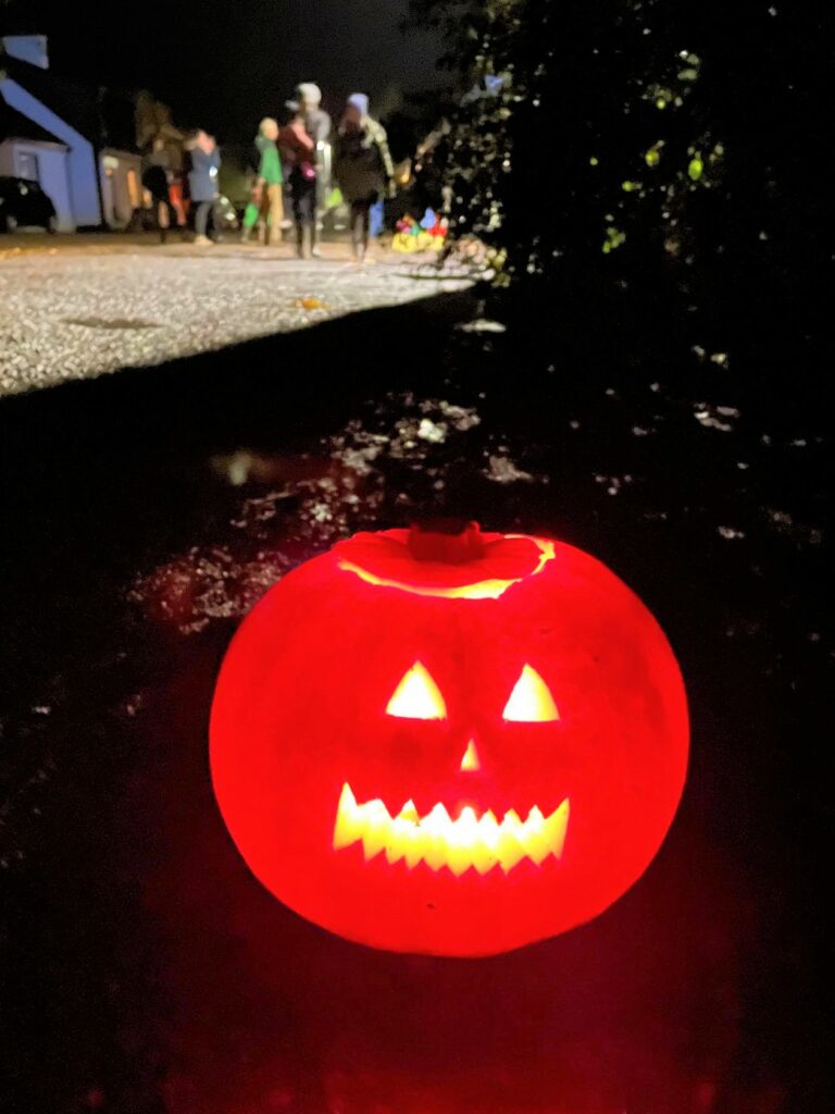 The route was lined by many impressively carved pumpkins.