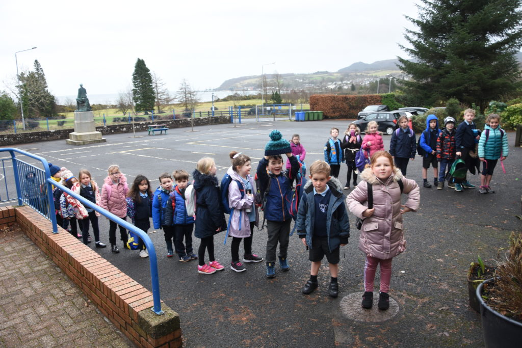 February: Primary one to primary three pupils at Brodick Primary School looked delighted to be back in class after a long lockdown.