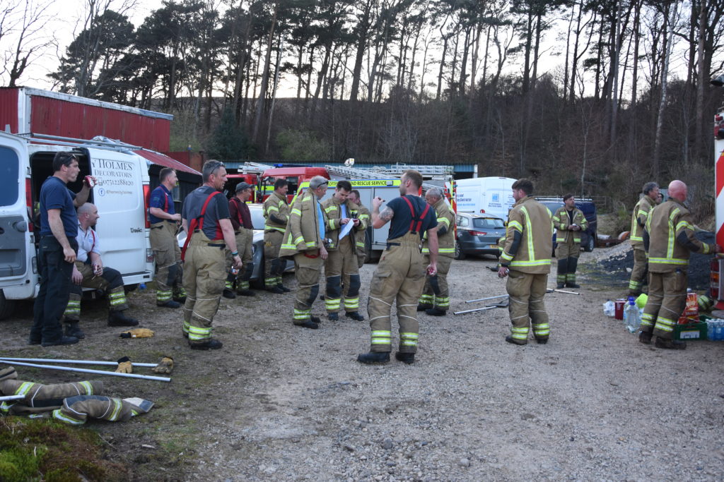 April: Thirty firefighters from Arran and the mainland battled a blaze in Glen Cloy which took more than four hours to extinguish. Pictured are the firefighters after the blaze was brought under control.