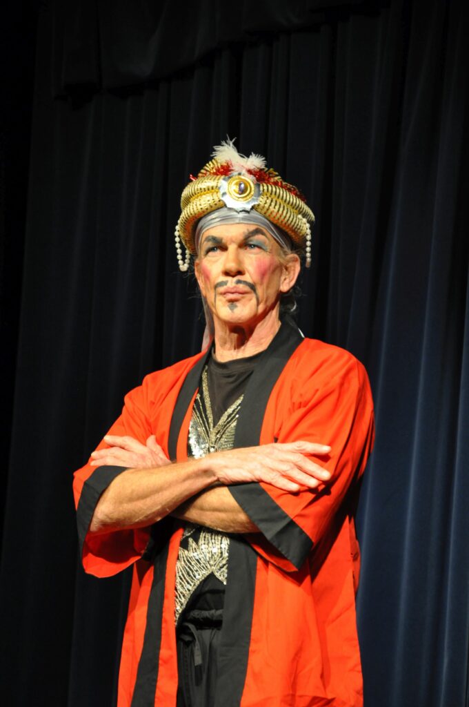 The story was narrated in rhyme by the Genie, played by David Simpkin.