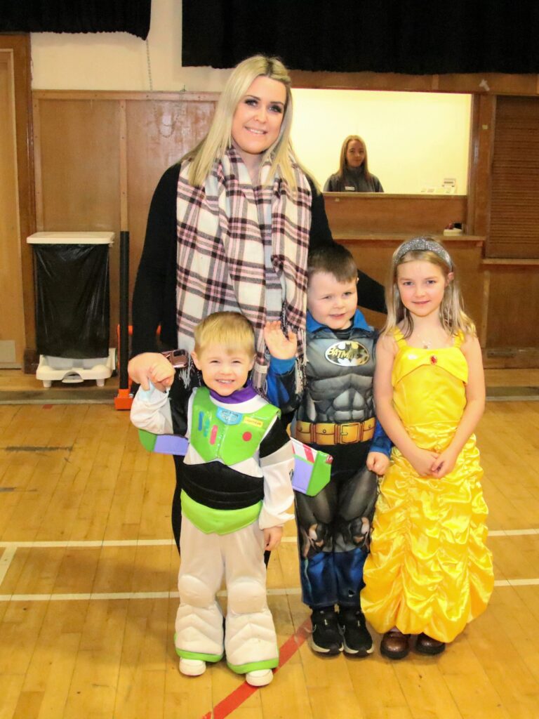 Kelsey Brown with her sons Koen and Kian Green and her niece Lexie-Lou Lang.