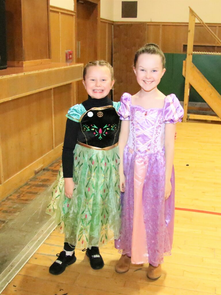 Friends Kahlan Smiley and Mia McConnachie dressed up as princesses for the show.