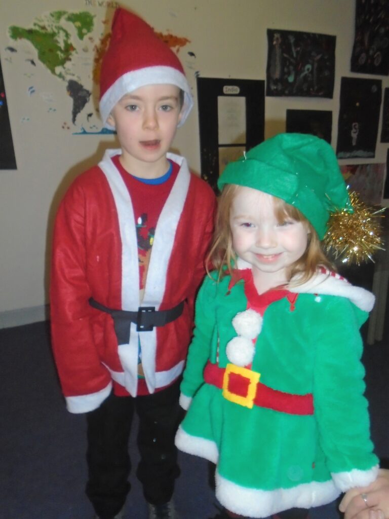 Children from Carradale Primary School and Early Learning Centre got into the spirit of Christmas by dressing as Santa and an elf.