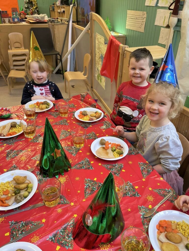 Youngsters were eager to tuck in to their turkey during Dalintober Early Learning Centre's Christmas lunch.