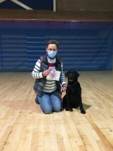 Lorna Ungoed-Thomas and her black labrador Gwen who passed their Puppy Foundation course on Tuesday. NO F07 Lorna and Gwen the dog