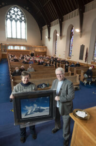 Rev Richard Baxter and his wife Sheryl were presented with a number of gifts at the end of his final service in Fort William Kilmallie Church on Sunday. Photograph: Iain Ferguson, alba.photos NO F08 Richard Baxter leaves 02