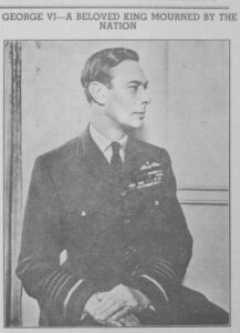 A photograph of the late King George VI, taken during 'the last war' by Cecil Beaton, which featured in the Courier at the time of his death.