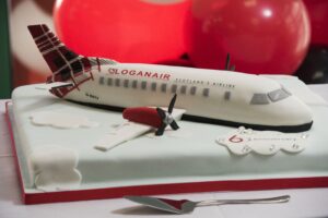 A cake created to celebrate Loganair's 60th birthday.