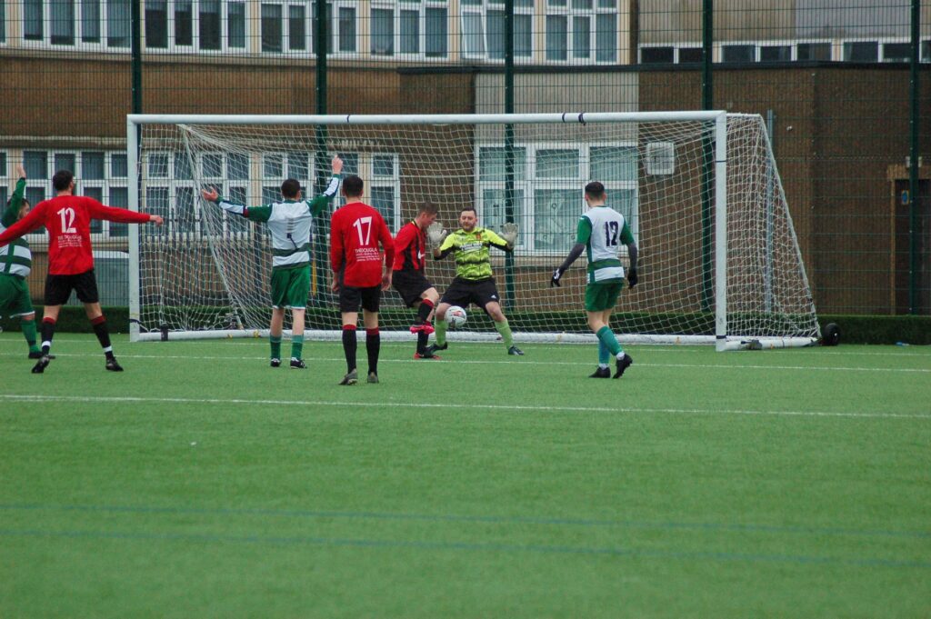An Arran attempt on goal was successful but was ruled offside by the referee.