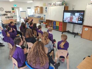Strontian Primary pupils and staff say farewell to author Cressida Cowell following last week's highly successful online event. NO F13 Strontian Primary - goodbye Cressida Cowell