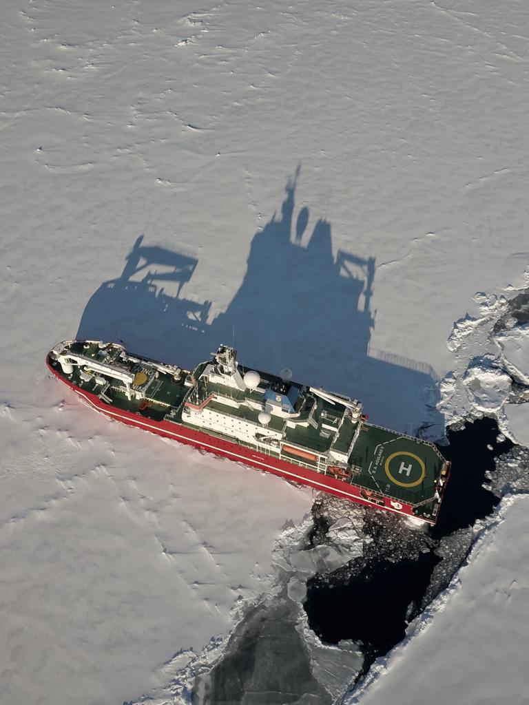 The polar research ship SA Agulhas II. Photograph: Esther Horvath/Falklands Maritime Heritage Trust