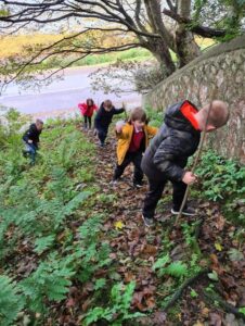 Dalintober's Youth Team leads nature trail groups to help pupils learn about their own local environment and the plants, mini-beasts and foliage they can find there.