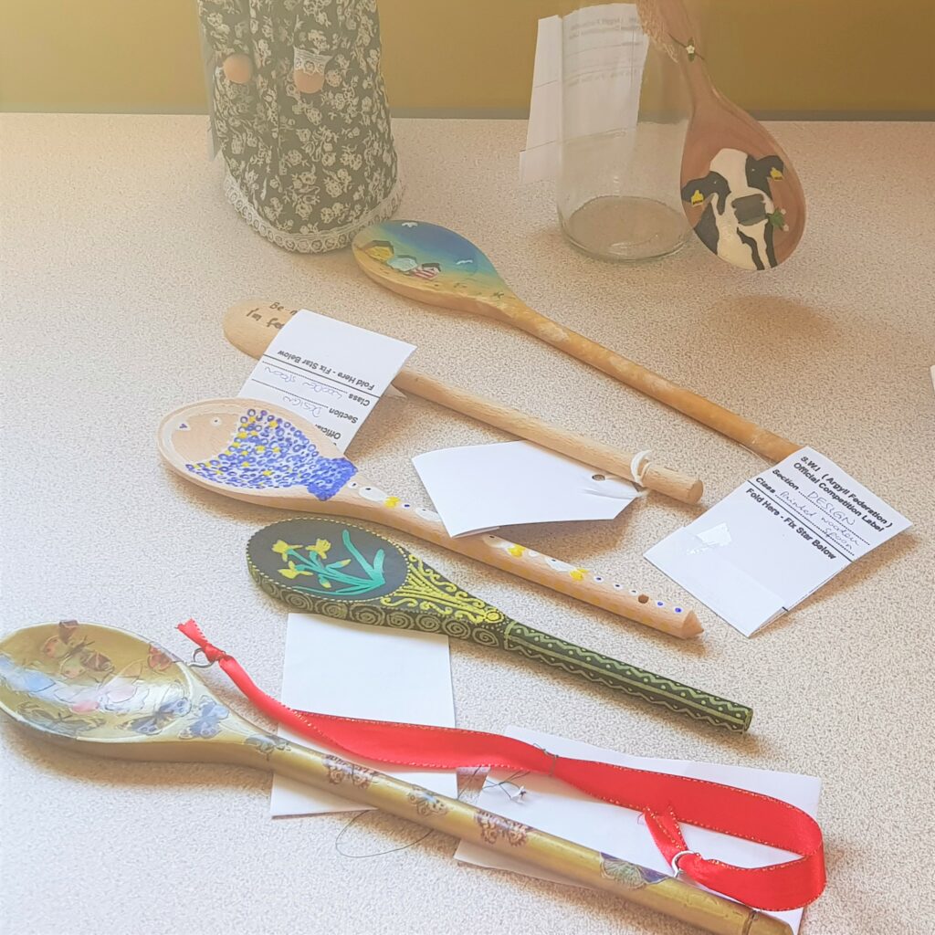 The ladies got creative in the painted wooden spoon class.
