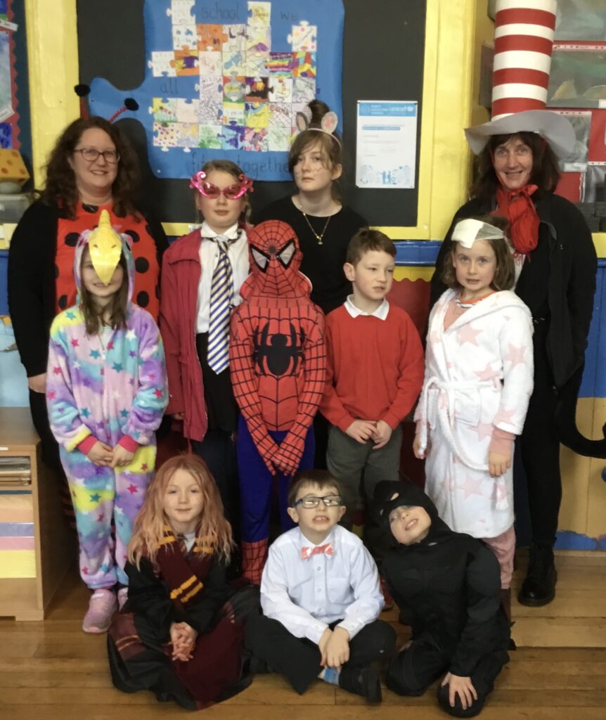 Pirnmill Primary pupils and staff dressed up as their favourite characters.