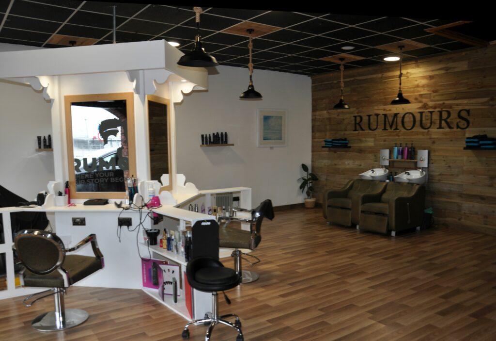 The spacious salon has been completely refurbished.