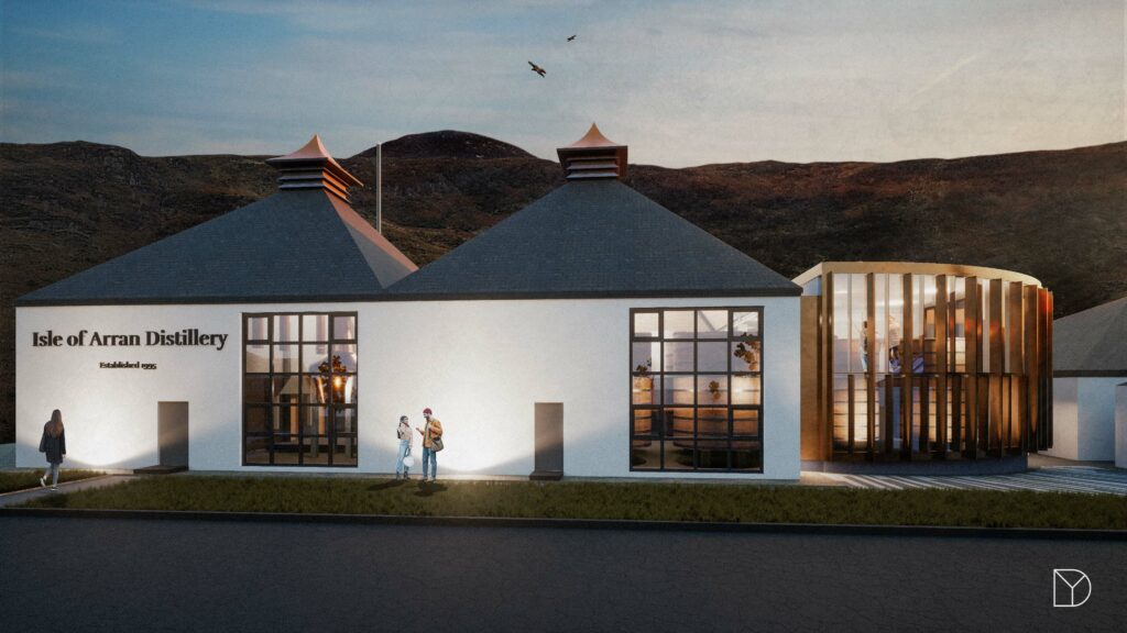 An image of the existing distillery building showing where the extension will be.