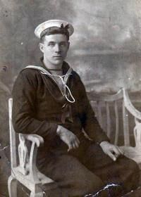 James Edward Blackman, born May 12, 1891, in Southsea, Hampshire, left his job as a warehouseman and joined the Navy in 1909. He was 5’8” tall with dark brown hair, grey eyes and a fresh complexion. His pension was awarded to his parents following his death. His Star, Victory and British war medals were claimed by his father.  His body was recovered from the water and is buried at Pennyfuir Cemetery in Oban.