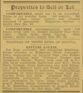 In 1957: The property market 70 years ago: you could rent a flat with no bathroom and be thrown out for Glasgow Fair when their relatives came to visit; be a lodger with some good home cooking or buy a house from the Argyll Estate.