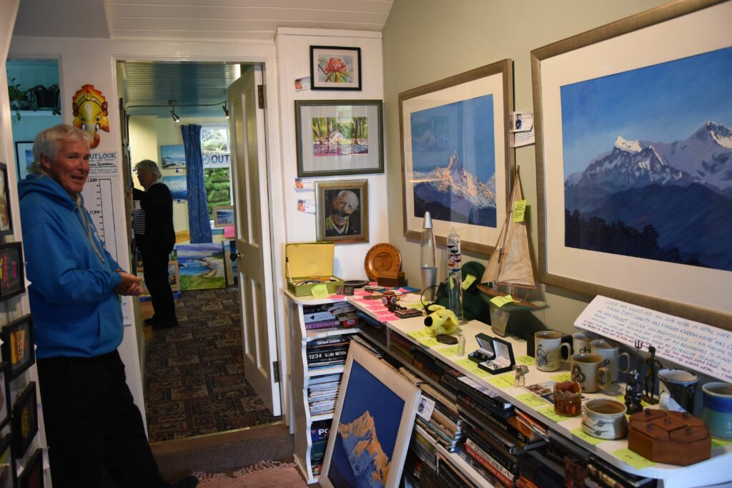 A number of artworks and interesting items for sale can be found throughout Gordon’s house.