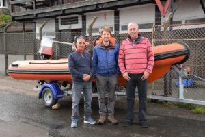 From left: Dalintober Beach Group chairman Jamie McLean, Kintyre Seasports operations and development manager Jamie Rodgers and Kintyre Seasports chairman Campbell Fox.