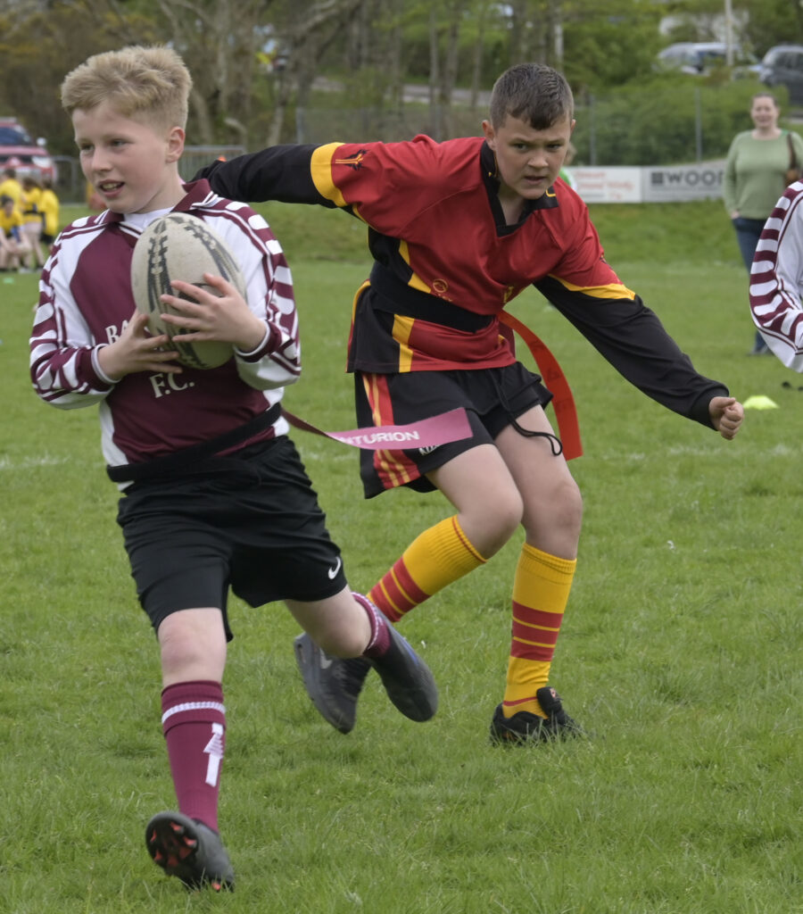 A good break from this young player. Photograph: Iain Ferguson, alba.photos

NO F19 Primaries Rugby 05