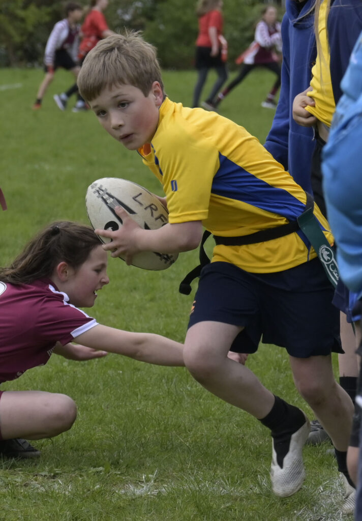 Great commitment from both teams in this close game. Photograph: Iain Ferguson, alba.photos

NO F19 Primaries Rugby 06