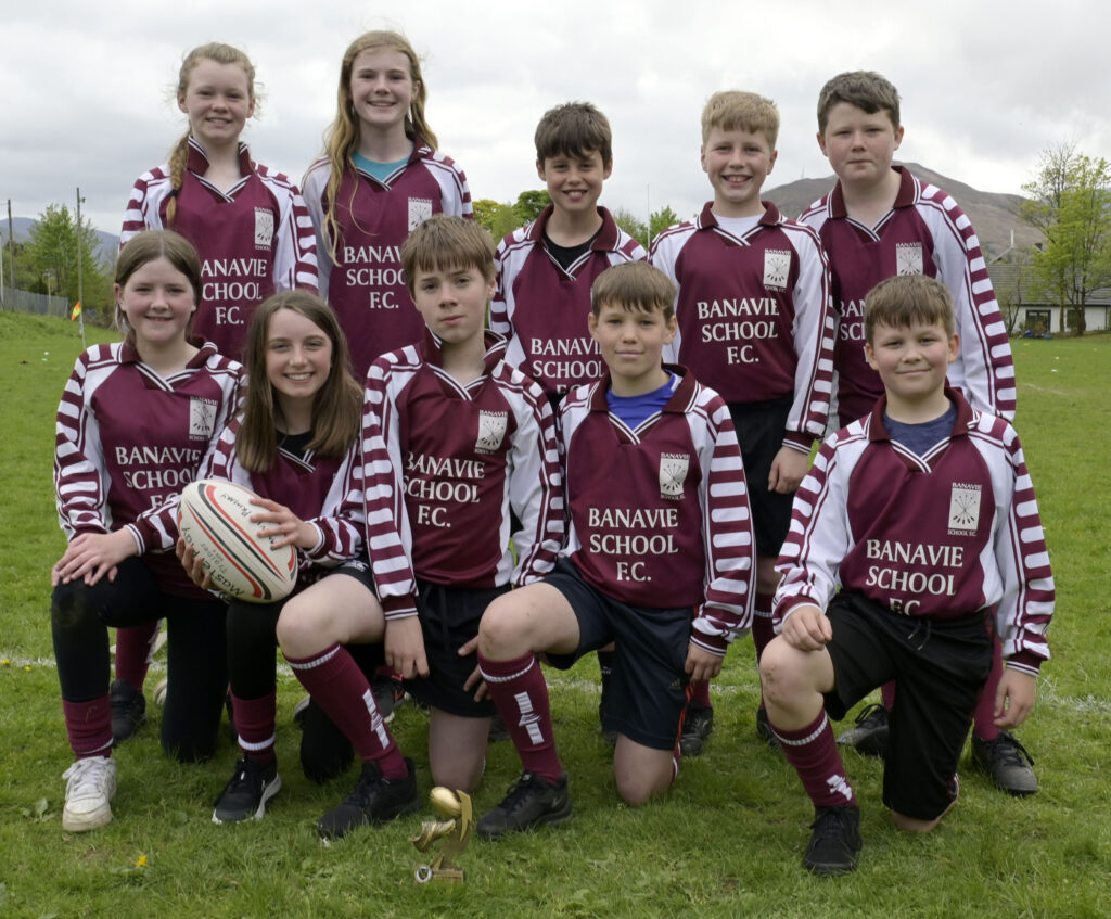 The  p6/7 team made it a double for Banavie School at the rugby tournament . Photograph: Iain Ferguson, alba.photos

NO F19 Primaries Rugby 08