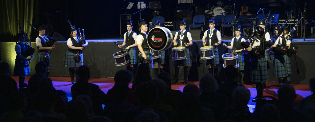 Lochaber Schools Pipe Band gave an impressive performance which delighted the audience. Photograph: Iain Ferguson, alba.photos

NO F20 Ukraine concert 04